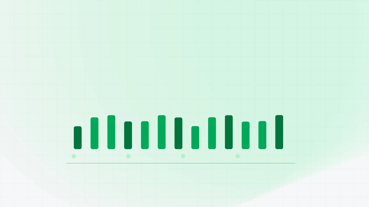 Abstract illustration showing a row of thirteen small evenly spaced bars along a baseline, standing for super paid every pay run rather than four times a year